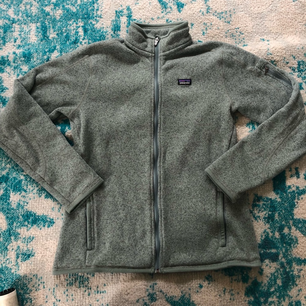 Patagonia | size L light green full zip sweater